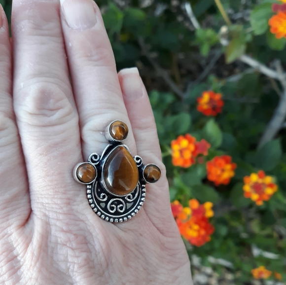 New Tiger Eye 925 Silver Ring. - Picture 8 of 8